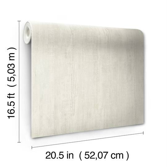 RoomMates Cream Dimensional Natural Wood Peel & Stick Wallpaper